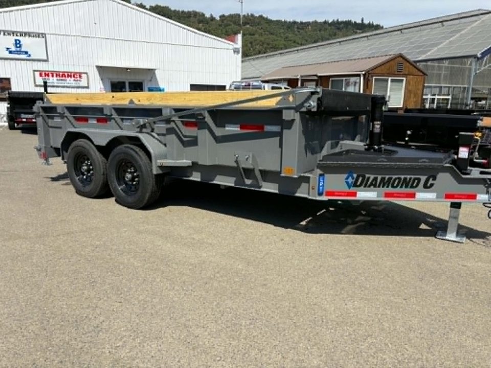 New SALE! DUMP TRAILER 2026 Diamond C LPT207 82X14 LOW PROFILE 15500 GVWR LITHIUM UPGRADE CEMENT GRAY