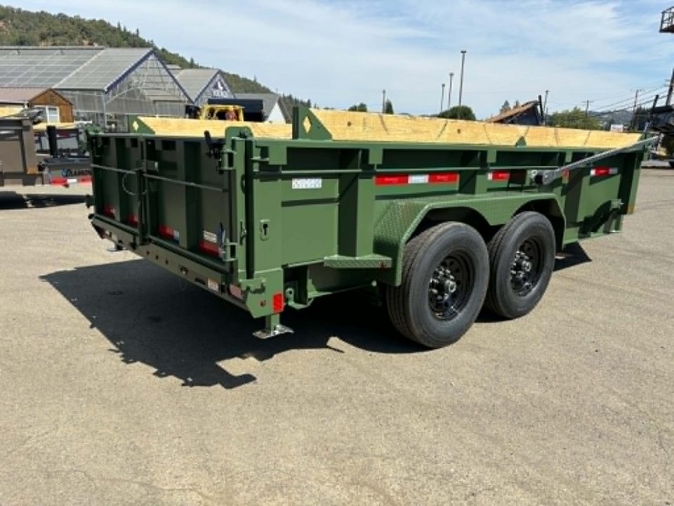 New SALE! DUMP TRAILER 2026 Diamond C LPT207 82X14 LOW PROFILE 15500 GVWR LITHIUM UPGRADE MILITARY GREEN