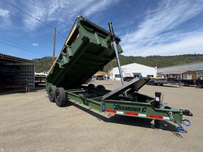 New SALE! DUMP TRAILER 2026 Diamond C LPT207 82X14 LOW PROFILE 15500 GVWR LITHIUM UPGRADE MILITARY GREEN