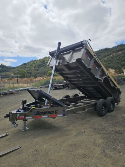 New SALE! DUMP TRAILER 2026 Diamond C LPT207 82X14 LOW PROFILE 15500 GVWR LITHIUM UPGRADE MOCHA METALLIC