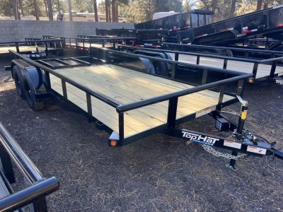 New 2026 Top Hat Trailers 83X16 Pipe Rail Ramp Gate Utility Trailer