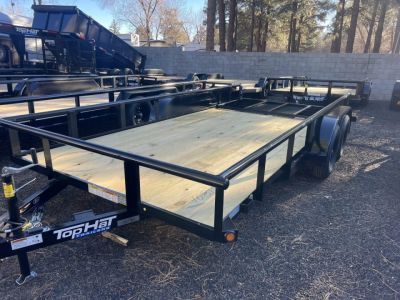 New 2026 Top Hat Trailers 83X16 Pipe Rail Ramp Gate Utility Trailer