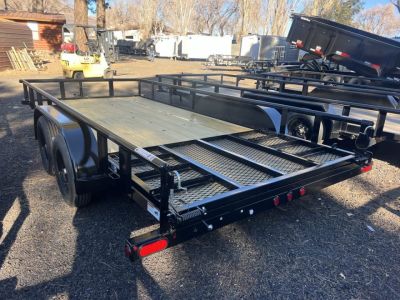 New 2026 Top Hat Trailers 83X16 Pipe Rail Ramp Gate Utility Trailer