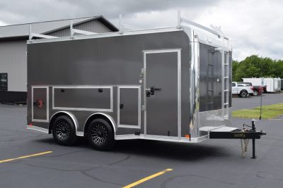 New 2026 United UXT 8.5x16 Pro Contractor w/ Ladder Racks, Tool Crib, Rear Double Doors & 30A Electrical