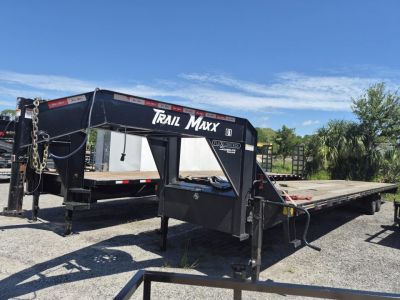 Consignment 2025 Trail Maxx 40 Ft. Gooseneck Equipment Trailer – 12,000 LB Capacity Heavy-Duty Hauler