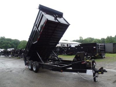 New 2026 Quality Steel and Aluminum 7X16 Dump with 4' Sides, 16,000 lb. GVWR Dump Trailer