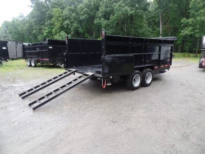 New 2026 Quality Steel and Aluminum 7X16 Dump with 4' Sides, 16,000 lb. GVWR Dump Trailer