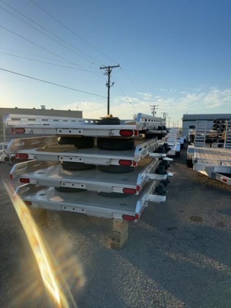 New 2027 Aluma 7814 Slotted Tandem Axle Electric Brakes Ramps Std 2K RTD Utility Trailer