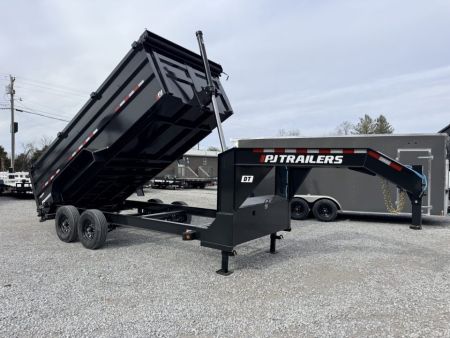 New 2026 PJ Trailers 7X16 GOOSENECK (4FT WALL) DUMP TRAILER 18000 GVWR Dump Trailer