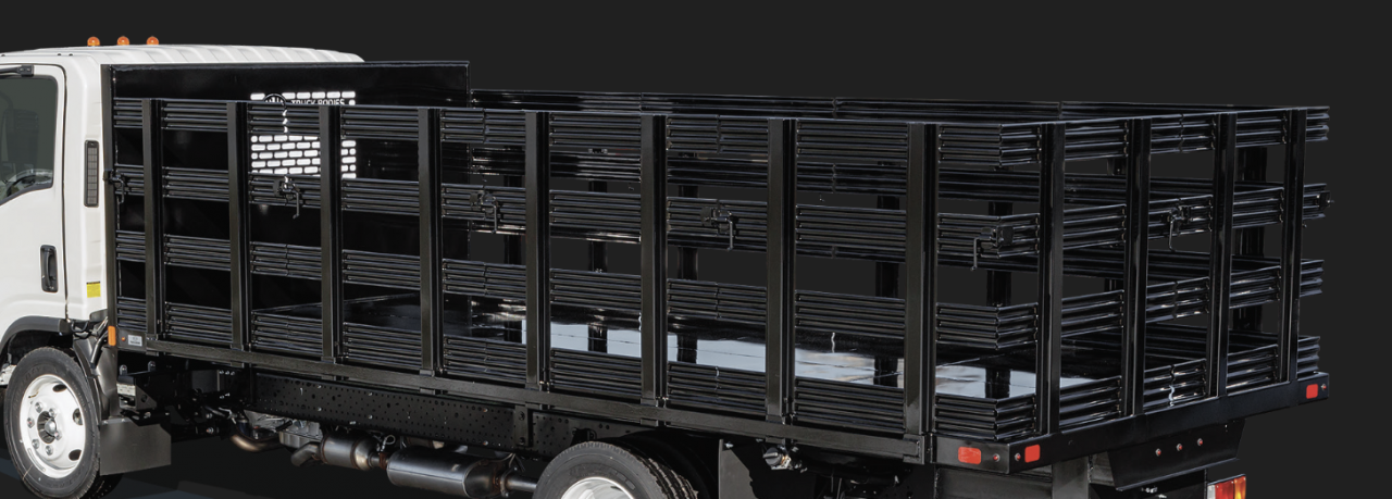 New SH Truck Bodies 9'6" Stake Body Side Racks