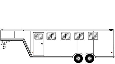 New 2026 Frontier Trailers 4 Horse Gooseneck Aluminum Horse Trailer Horse Trailer