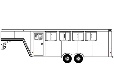 New 2026 Frontier Trailers 4 Horse Strider Gooseneck Slant Load Horse Trailer Horse Trailer