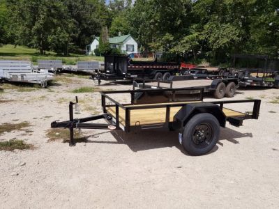 New 2026 MEB 5x8 Angle Iron Tilt Bed Utility Trailer