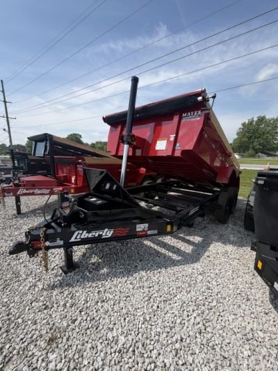 New 2026 LIBERTY LD14K83X14B8TS Dump Trailer 83X14 TA 24  SIDES TELESCOPIC (GVW:15400) PATRIOT RED/BLACK 2-TONED