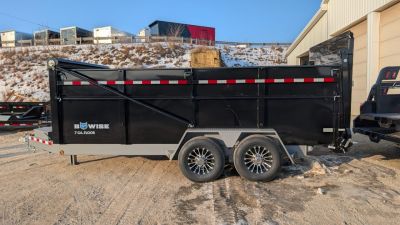 New 2027 BWise 6'10" x 14 HD Ultimate Front Telescopic Dump Trailer w/ Hydraulic Double Acting Gate