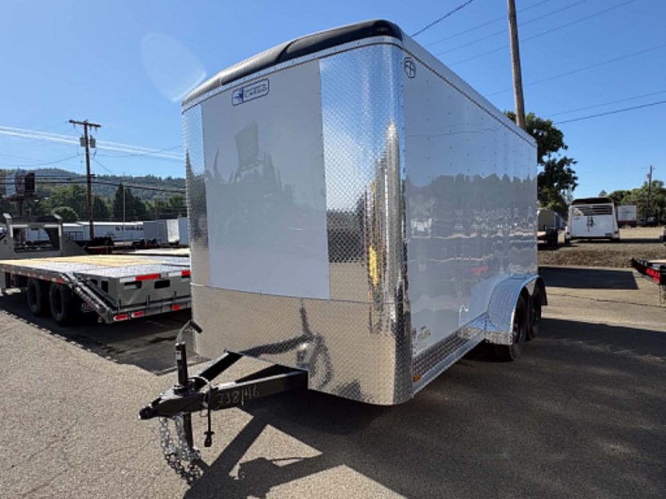 New CARGO 2027 FOREST RIVER CONTINENTAL TW714TA2 7X14 ENCLOSED TRAILER WHITE RAMP