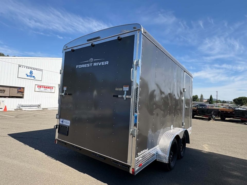 New CARGO 2027 FOREST RIVER CONTINENTAL TW714TA2 7X14 ENCLOSED TRAILER METALLIC GRAY RAMP