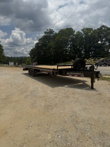 New 2027 Iron Bull Deck Over Trailer / 102" Wide x 25' Long (20' Flat, 5' Dovetail) / 2-8,000# Electric Brake Axles / Rampage Ramps / 215/75r17.5" Tires and Wheels / Matching Spare Tire and Wheel
