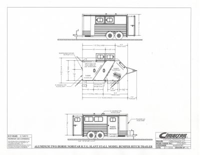New 2027 Cimarron Trailers 2 Horse Slant Bumper Pull
