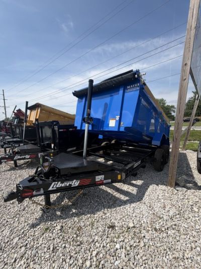 New 2026 LIBERTY LD14K83X14B8TSHS Dump Trailer 83X14 TA TELESCOPIC HIGH SIDE (GVW:15400) FREEDOM BLUE/BLACK 2-TONED