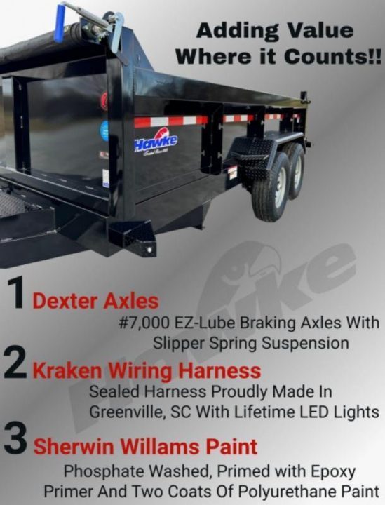 New 2026 Hawke Trailers 7X14 14K Low Pro Dump Trailer
