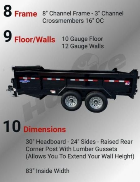 New 2026 Hawke Trailers 7X14 14K Low Pro Dump Trailer