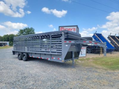New 2027 Delco Trailers B8 24' Bar Top 6'/8  wide Cattleman Series Livestock Trailer