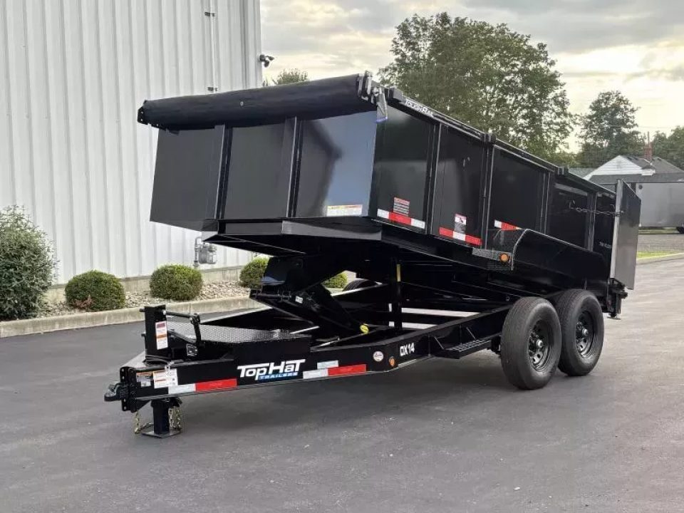 New 2026 Top Hat Trailers 7'x12' DX 12 / 3 FT SIDES/ 7 GUAGE METAL Dump Trailer Dump Trailer