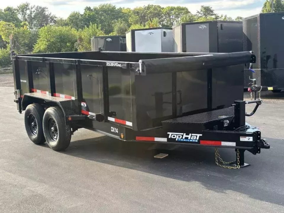 New 2026 Top Hat Trailers 7'x12' DX 12 / 3 FT SIDES/ 7 GUAGE METAL Dump Trailer Dump Trailer
