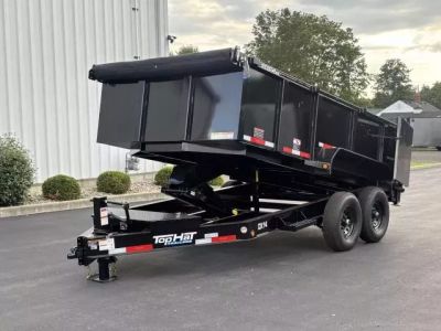 New 2026 Top Hat Trailers 7'x12' DX 12 / 3 FT SIDES/ 7 GUAGE METAL Dump Trailer Dump Trailer