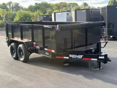 New 2026 Top Hat Trailers 7'x12' DX 12 / 3 FT SIDES/ 7 GUAGE METAL Dump Trailer Dump Trailer