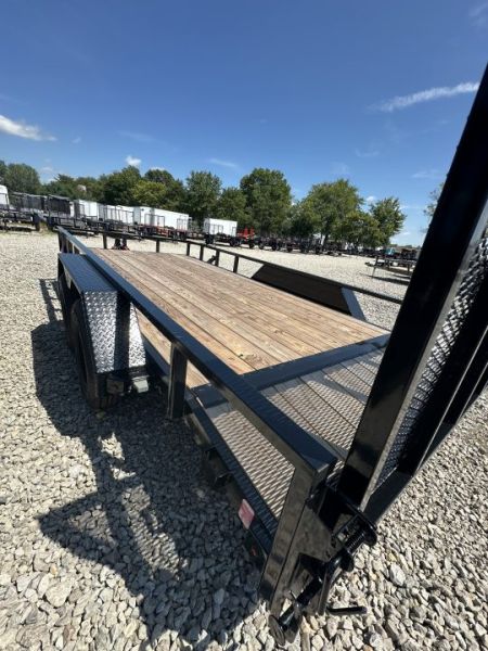 New 2026 Liberty LU7K83X14+2C4 Utility Trailer 83X16 TA DOVETAIL (GVW: 7000) MIDNIGHT BLACK