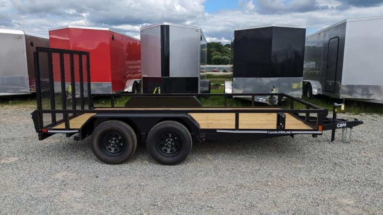 New 2026 CAM SUPERLINE 7x18 Tandem Utility Trailer w/ Spring Assist