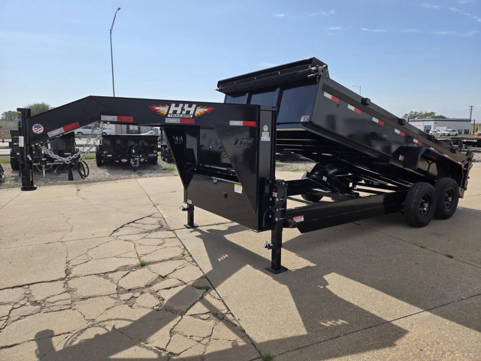 New 2026 H&H Trailers 83x16 Industrial Gooseneck 14K Scissor Dump Trailer