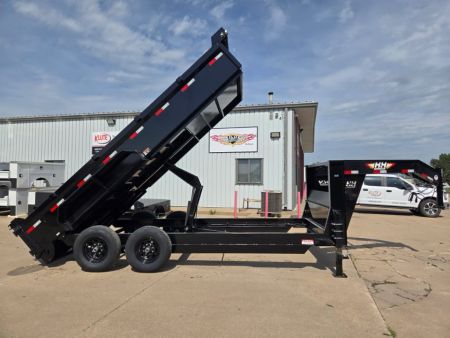 New 2026 H&H Trailers 83x16 Industrial Gooseneck 14K Scissor Dump Trailer