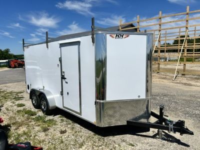 New 2026 H&H Trailers 7X16 6' 6  INTERIOR BARN DOORS LADDER RACK CONTRACTOR 9.9K GVWR Cargo / Enclosed Trailer