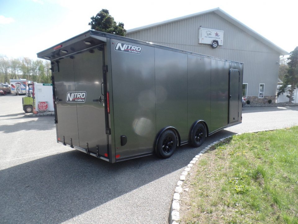 New 2027 Nitro Sport Car Trailer 8.5X20 V Nose , 7,000 lb. GVWR, with Escape Door Car Hauler