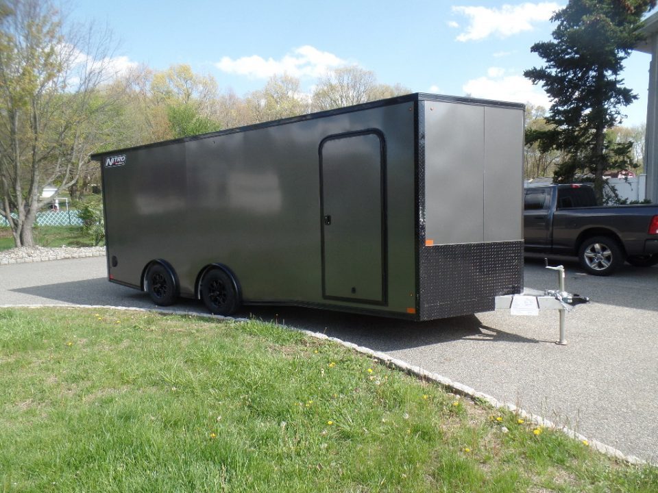 New 2027 Nitro Sport Car Trailer 8.5X20 V Nose , 7,000 lb. GVWR, with Escape Door Car Hauler
