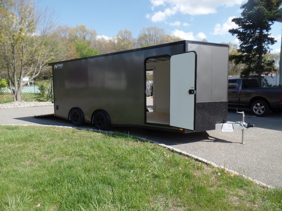 New 2027 Nitro Sport Car Trailer 8.5X20 V Nose , 7,000 lb. GVWR, with Escape Door Car Hauler