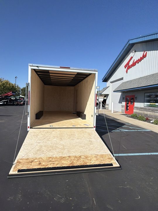 New 2026 Pace American 8.5 X 20 Outback DLX Flat Top V-Nose Car Hauler 10K (White)