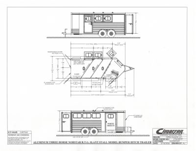 New 2027 Cimarron Trailers 3 Horse Norstar RTG Slant Bumper pull Horse Trailer