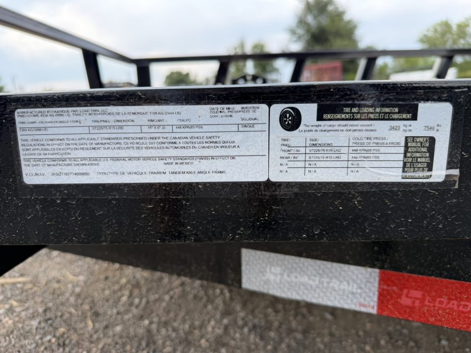 New 2026 Load Trail 7-18 Heavy Duty Tandem Axle Ramp Gate Utility 10K GVWR