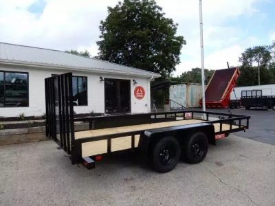 New 2027 Currahee 76x16' Landscape, 2-3500# Axles, Removable Ramp Gate