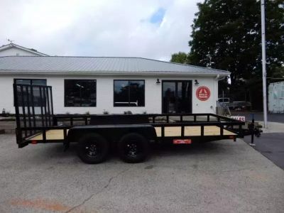 New 2027 Currahee 76x16' Landscape, 2-3500# Axles, Removable Ramp Gate