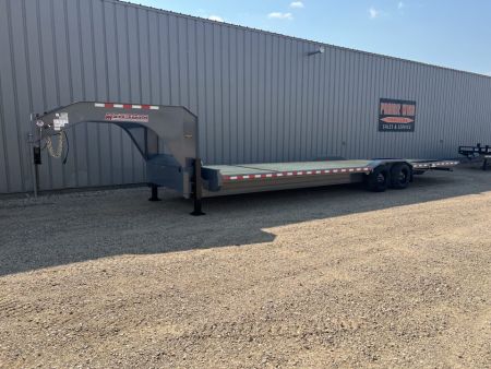 New 2026 Midsota 32' Gooseneck Hydraulic Tail Equipment Trailer