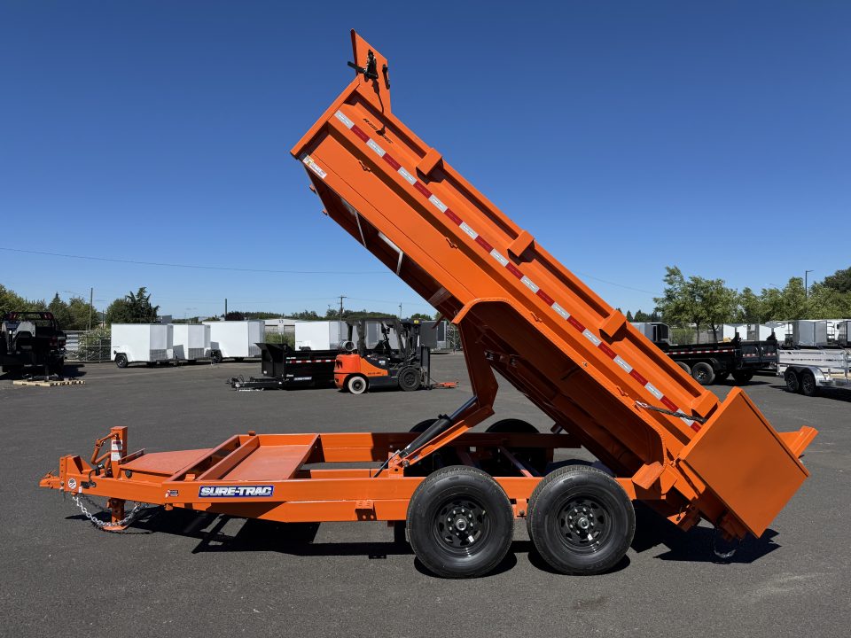 New 2026 Sure-Trac 7x14 Low Pro Scissor Dump 14K GVWR *ORANGE