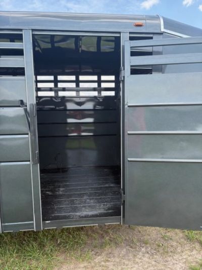 New 2026 Calico Trailers 6'8x20 Tandem 14K Livestock Trailer W/ 2 Cut Gates