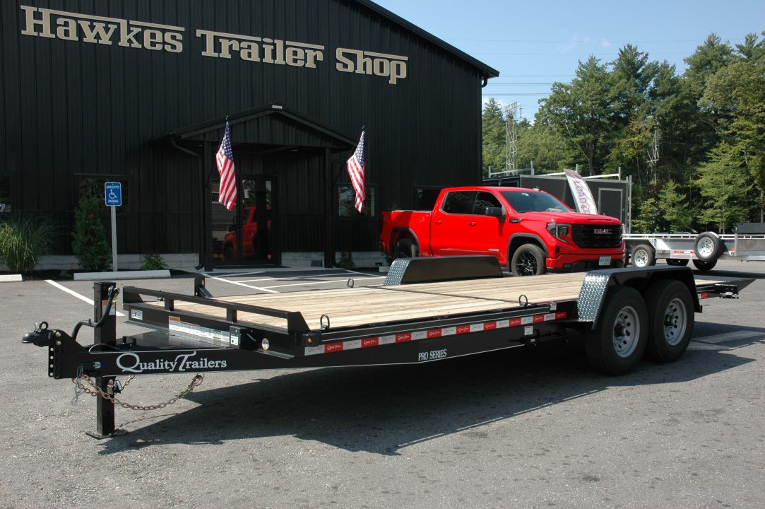 New NEW 2027 Quality 7x22 Gravity Tilt Equipment Trailer | 15,000 GVW | 16+6 Deck