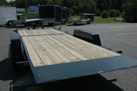 New NEW 2027 Quality 7x22 Gravity Tilt Equipment Trailer | 15,000 GVW | 16+6 Deck
