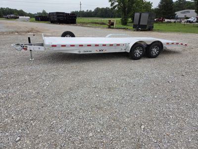 New 2026 H&H 82X22 TANDEM 10K ALUMINUM CAR HAULER W/2' DOVE SLIDEOUT RAMPS & EXTRUDED DECK